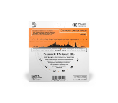 Струни для акустичних гітар D’ADDARIO EJ15 PHOSPHOR BRONZE EXTRA LIGHT 10-47