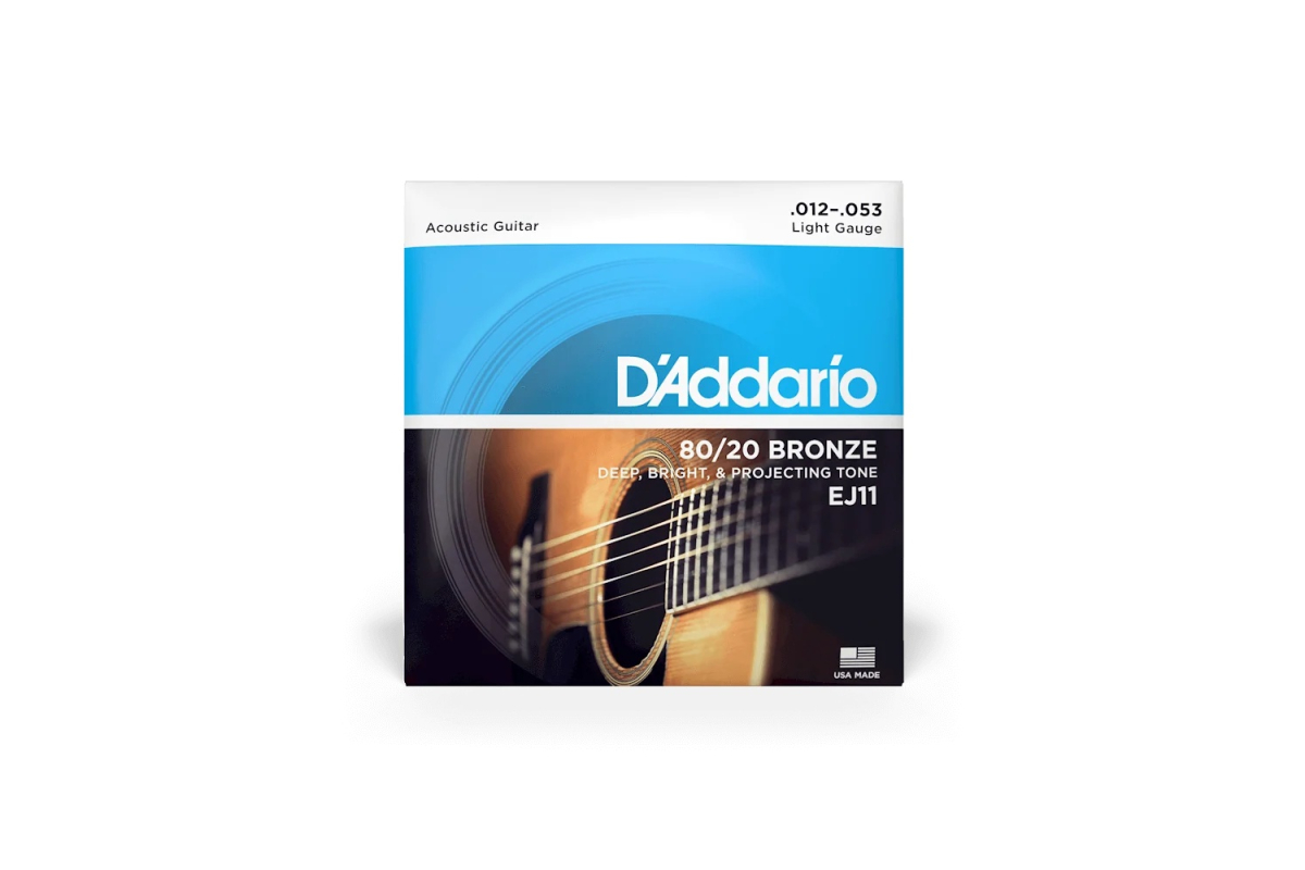 Struny do gitar akustycznych D’ADDARIO EJ11 80/20 BRONZE REGULAR LIGHT 12-53