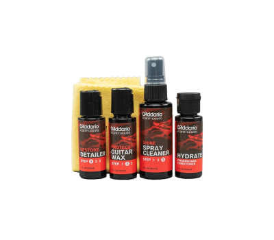 Набір для догляду за гітарою D’ADDARIO PW-GCB-01 Instrument Care Essentials Restore Protect Shine Hydrate And Polishing Cloth