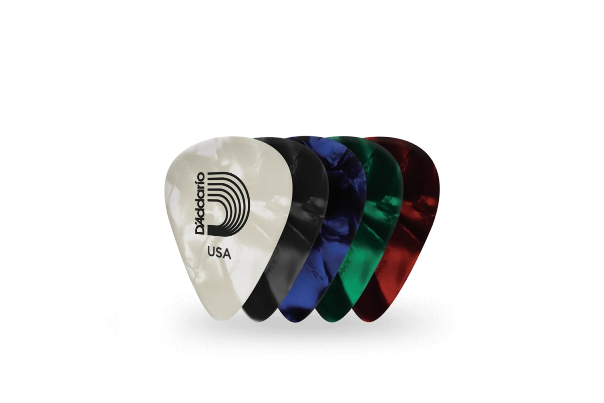 Набір медіаторів D’ADDARIO 1CAP2-10 Classic Pearl Celluloid Guitar Picks - Light Assorted 10 Pack