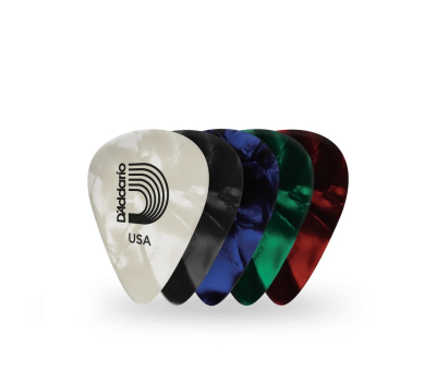 Набір медіаторів D’ADDARIO 1CAP2-10 Classic Pearl Celluloid Guitar Picks - Light Assorted 10 Pack