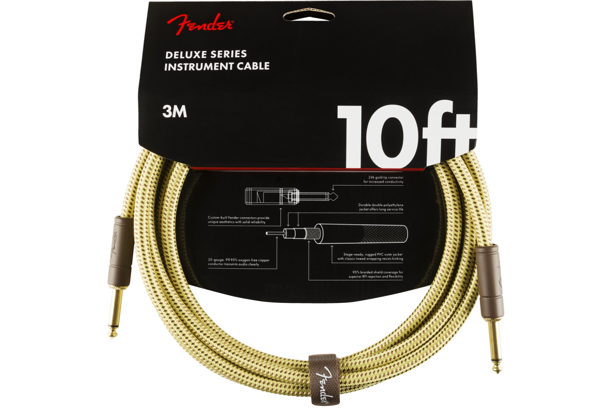 Кабель інструментальний FENDER CABLE DELUXE SERIES 10' TWEED