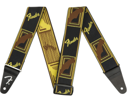 Ремінь гітарний FENDER STRAP 2" WEIGHLESS MONOGRAMMED BLACK/YELLOW/BROWN