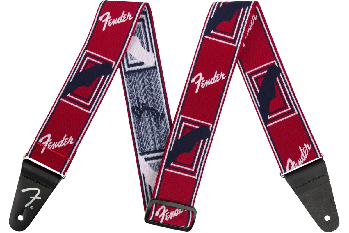 Ремінь гітарний FENDER STRAP 2" WEIGHLESS MONOGRAMMED RED/WHITE/BLUE