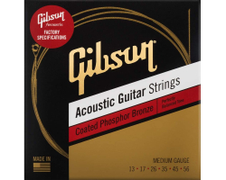 Струни для акустичних гітар GIBSON SAG-CPB13 COATED PHOSPHOR BRONZE ACOUSTIC GUITAR STRINGS 13-56 MEDIUM