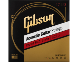 Струни для акустичних гітар GIBSON SAG-CBRW12 COATED 80/20 BRONZE ACOUSTIC GUITAR STRINGS LIGHT