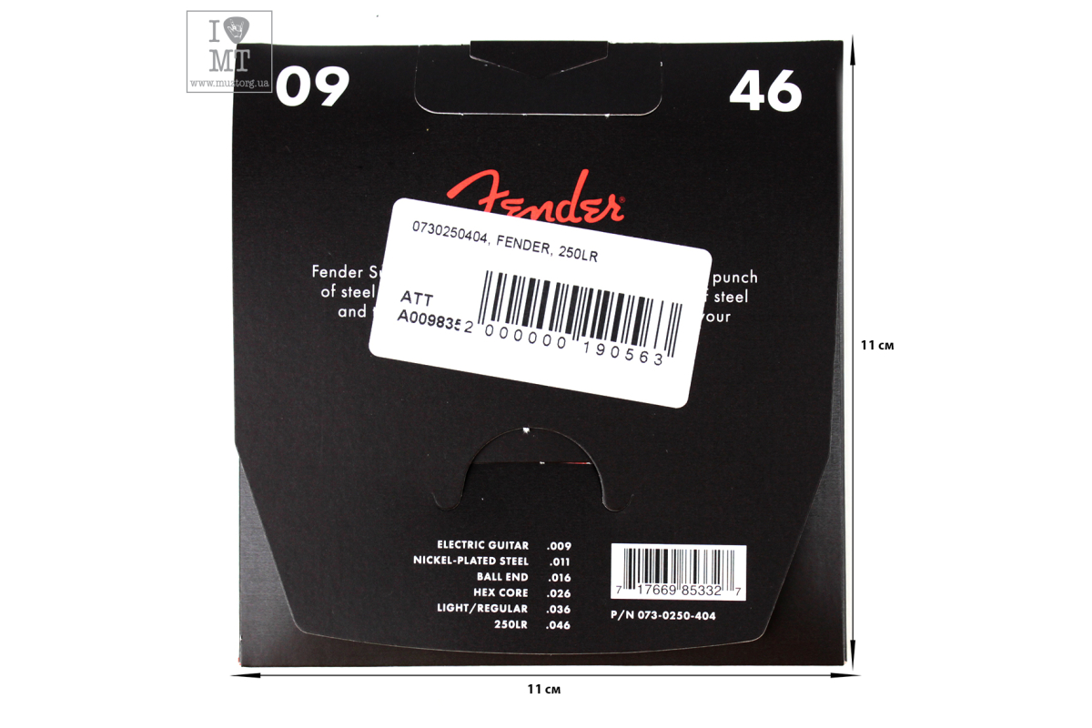 Струни для електрогітар FENDER 250LR NICKEL-PLATED STEEL GUITAR STRINGS 9-46