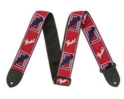 Ремінь гітарний FENDER STRAP 2" MONOGRAMMED RED WHITE BLUE