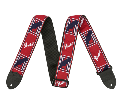 Ремінь гітарний FENDER STRAP 2" MONOGRAMMED RED WHITE BLUE