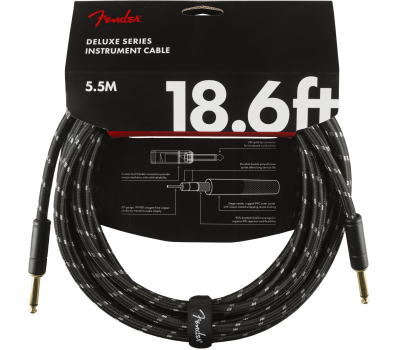 Кабель інструментальний FENDER CABLE DELUXE SERIES 18.6' BLACK TWEED