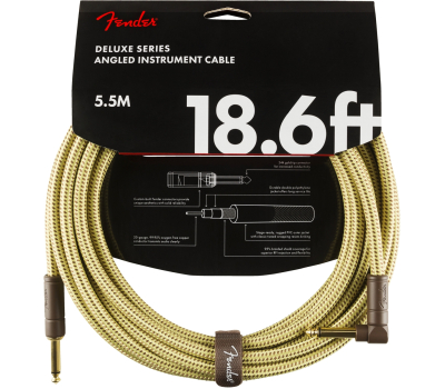 Кабель інструментальний FENDER CABLE DELUXE SERIES 18.6' ANGLED TWEED