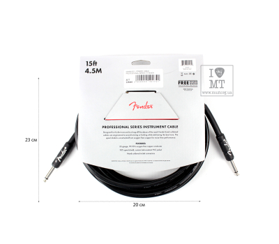 Кабель інструментальний FENDER CABLE PROFESSIONAL SERIES 15' BLACK