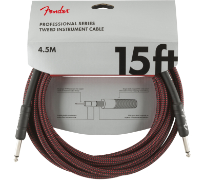 Кабель інструментальний FENDER CABLE PROFESSIONAL SERIES 15' RED TWEED