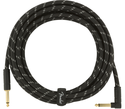 Кабель інструментальний FENDER CABLE DELUXE SERIES 15' ANGLED BLACK TWEED