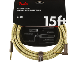 Кабель інструментальний FENDER CABLE DELUXE SERIES 15' ANGLED TWEED